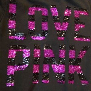 PINK Bling Black Hoodie Large